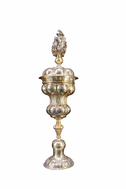 istock Detailed silver trophy with intricate design displayed in a studio setting during daylight hours 2238581354