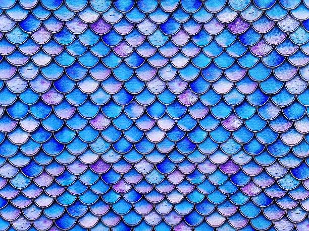 Mermaid scales creating an abstract iridescent pattern, blending blue and purple colors, providing a magical textured background