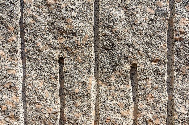 Section of a multi layered sandstone wall.