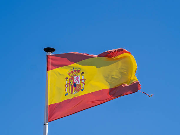 istock Flag of Spain waving frayed 2238593716