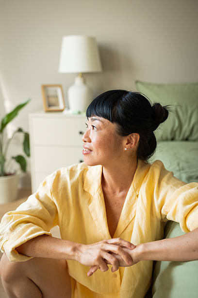 istock Japanese women enjoying the morning while waking up 2238606426