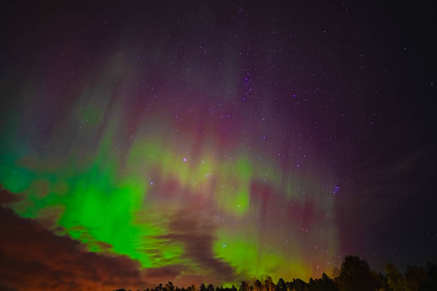 istock Red Aurora Borealis Explosion in Night Sky, Lapland Finland 2238607869