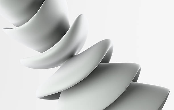 Minimalist White Abstract Sculpture with Smooth Curved Shapes and Modern Design