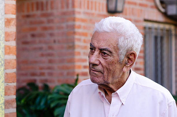 Portrait of a senior white haired man.