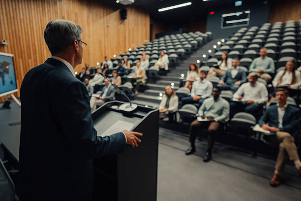 istock Speaker presenting to audience at business conference 2238624977