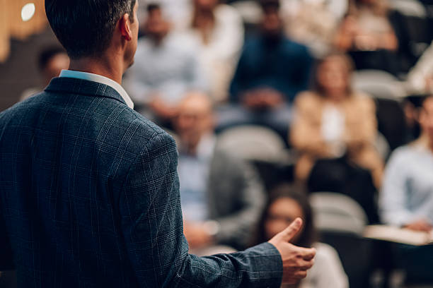 istock Speaker addressing audience at business conference 2238625803