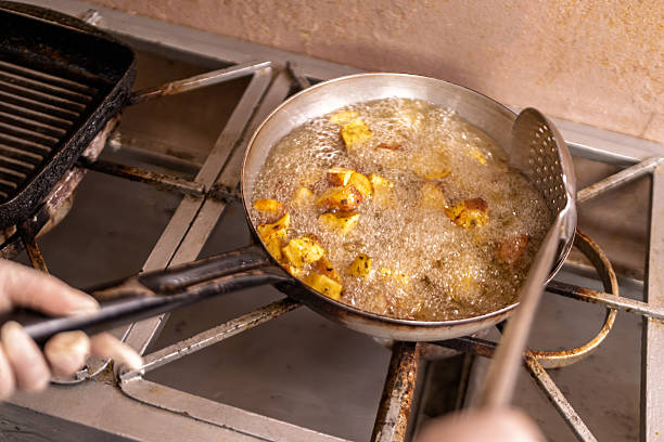 Golden Brown Fried Food in a Pan