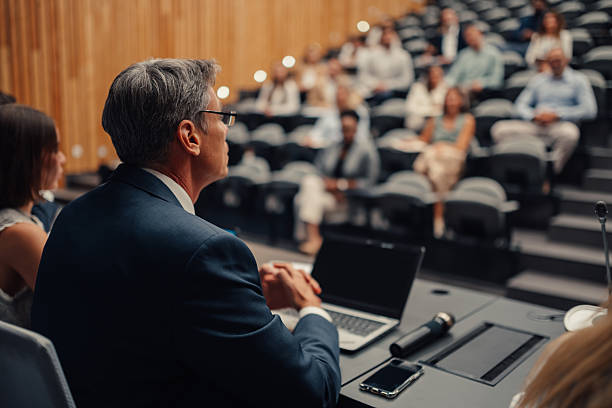 istock Speaker addressing audience at business conference 2238627373