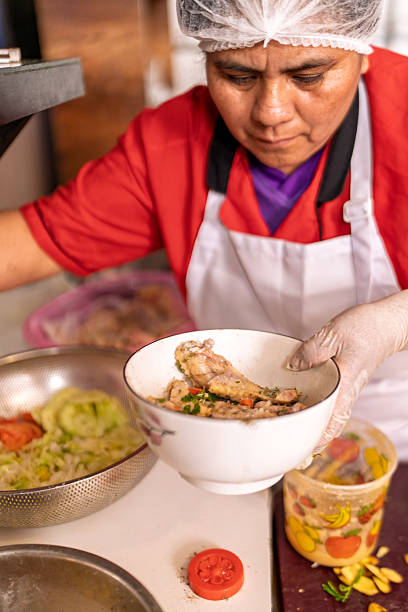 istock Woman preparing fried chicken in restaurant kitchen 2238627403