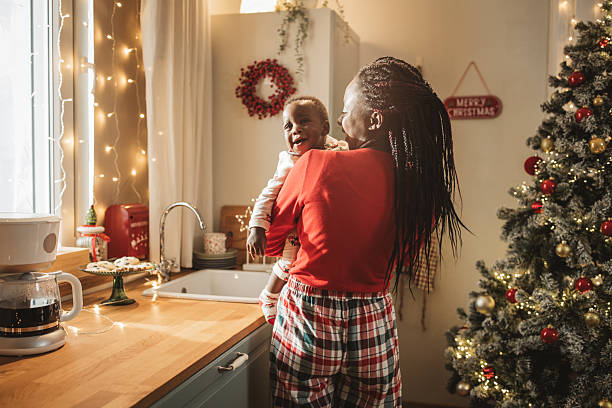 istock Young mother at kitchen on Christmas morning 2238637794