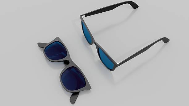 istock Pair of sunglasses top view isolated on white background 2238642575