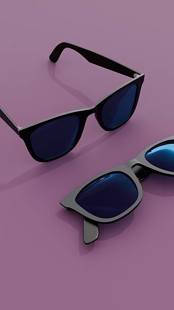 istock Isolated sunglasses with modern frame and blue lenses on purple 2238642751