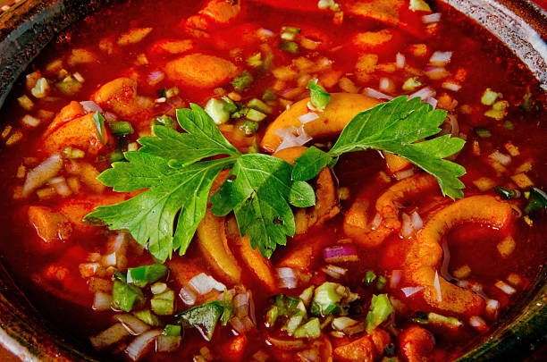 istock Traditional Mexican Menudo Soup (Pancita de Res) with Fresh Lime Wedges 2238646112