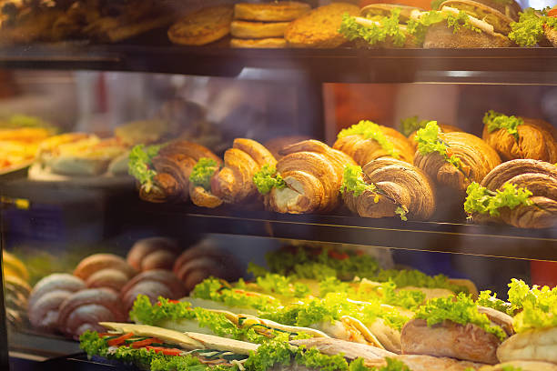 istock Bakery display case with pastries and sandwiches 2238647394