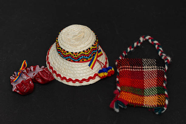 istock romanian traditional straw hat and peasant bag,Maramures,ROMANIA 2238647895