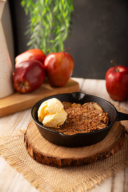 istock Apple oat crumble icecream dessert 2238648480