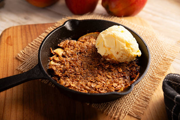 istock Apple crumble icecream iron cast skillet 2238648652