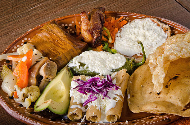 Traditional Mexican Appetizer Platter (Botana) for Pozole Feast
