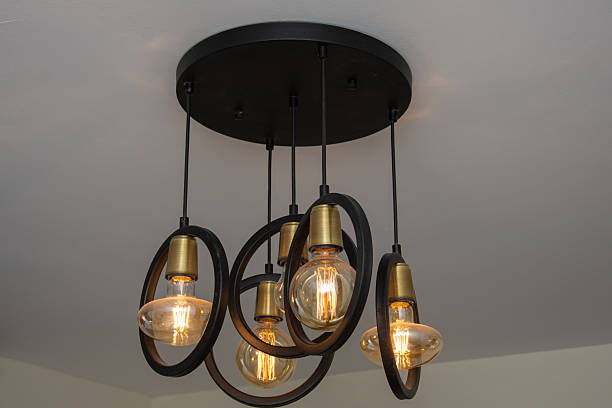 istock Modern Chandelier Filament Bulb Glowing 2238649817