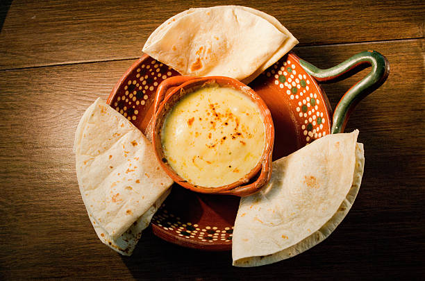 Classic Mexican Melted Cheese Dip (Queso Fundido) with Flour Tortillas