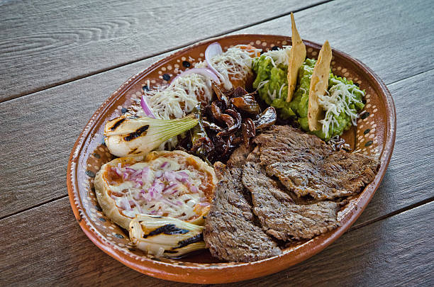 Traditional Cecina Platter with Enchiladas, Guacamole, and a Sope