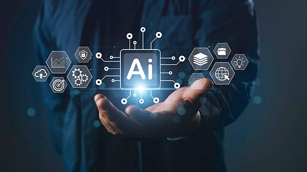 istock Businessman holding AI tools interface with futuristic icons, symbolizing artificial intelligence, automation, big data, cloud computing, and smart technology solutions for business innovation. 2238653039