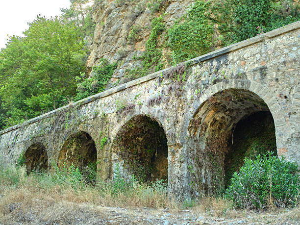 View of the traditional stone Lazaridis bridge near the village of Kipi in Zagori of Epirus, Greece