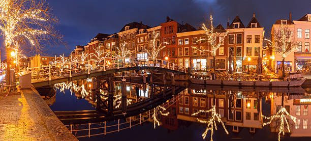 istock Christmas Lights on Canal in Leiden, Netherlands 2238658773
