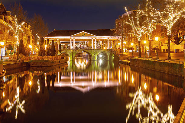 istock Koornbrug Christmas Lights in Leiden Netherlands. 2238659000