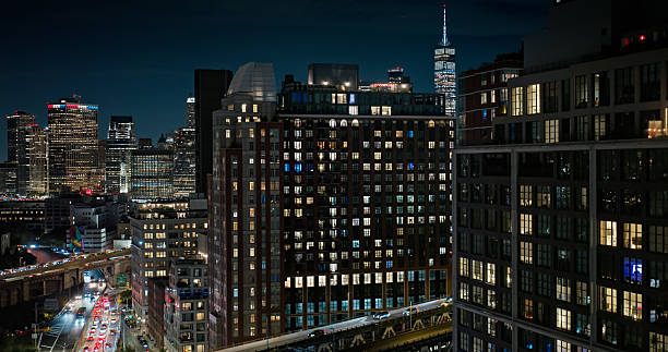 istock DUMBO, Brooklyn Buildings at Night - Aerial View 2238666952