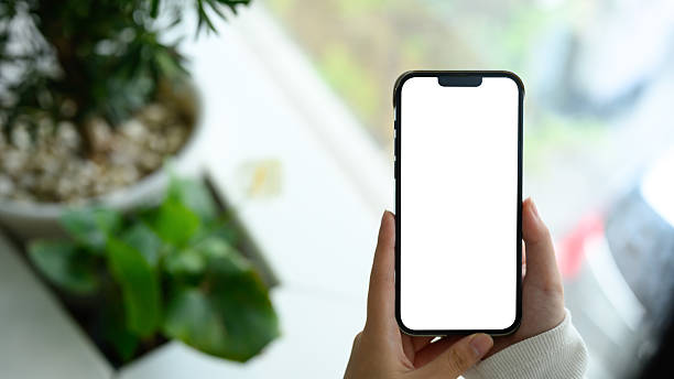 istock Hands holding a smartphone with blank white screen, ready for app mockup or design presentation 2238672611
