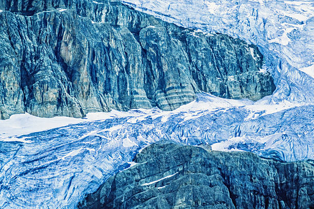 Glacier on a mountainside in the Canadian rockies