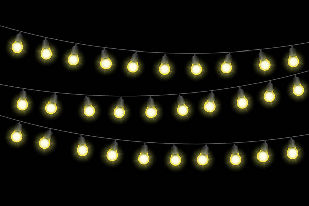 istock Vintage light bulbs. Christmas lights. Christmas garland. Led lamps. Vector illustration. 2238689529