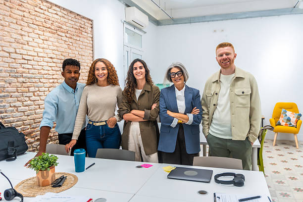 istock Diverse business team standing confident in modern office 2238690161