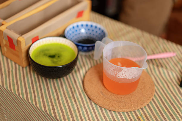 istock Group of Objects of Natual Soap Ingredient Orange Dye Gree Pandan Leaf Extract and Active Charcoal 2238690945