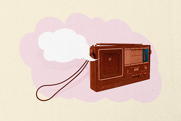 istock Full 3d artwork banner creative collage of retro device bubble communication speech dialogue conversation camera vinyl disk radio 2238693165