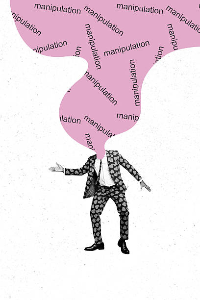 Sketch art image poster 3d banner collage of anonym man instead head manipulation letters loneliness exploitation depression.