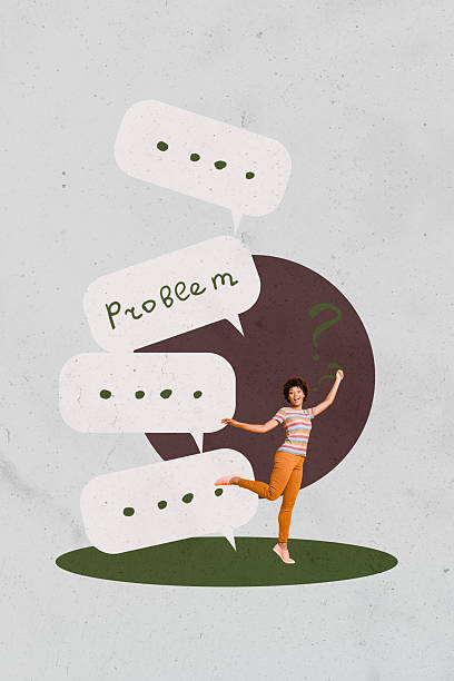 istock Creative collage showing confused man woman with question marks speech bubble illustrating mental overload life problems 2238699036