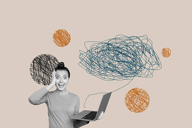istock Whimsical collage with person on abstract doodle sketches entrepreneur imagination fun cartoon dance leisure rest emotion 2238702065