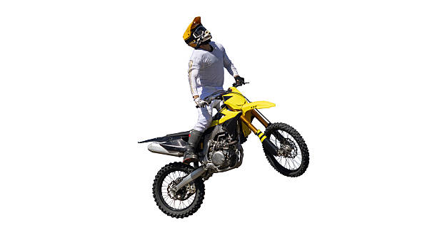 istock Moto freestyle rider isolated on white background. 2238702326