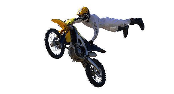 istock Moto freestyle rider isolated on white background. 2238702356