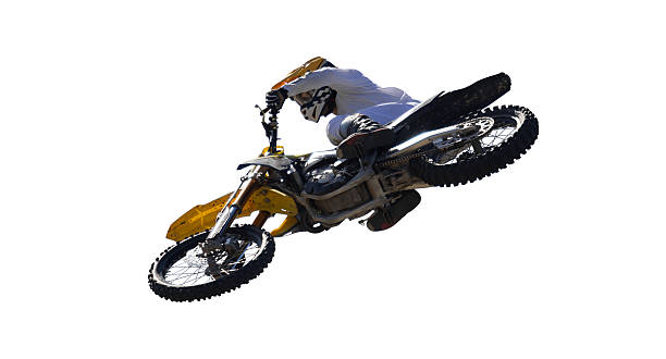 istock Moto freestyle rider isolated on white background. 2238702363