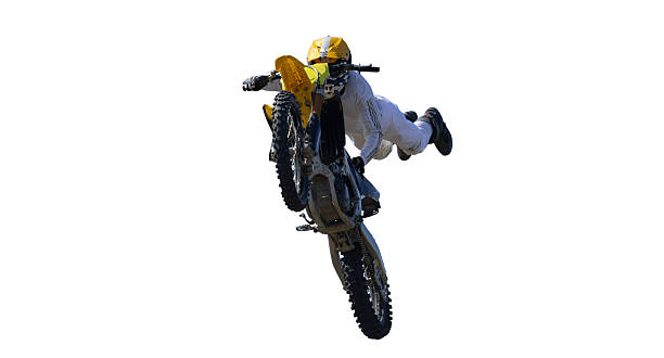 istock Moto freestyle rider isolated on white background. 2238702373