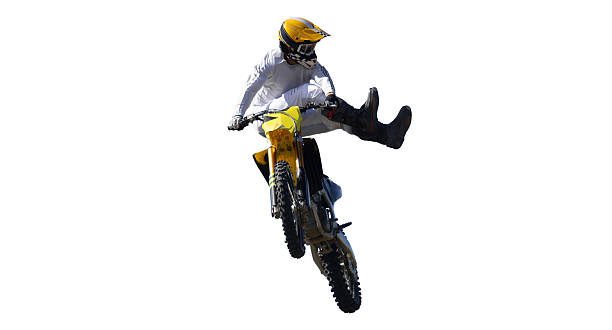 istock Moto freestyle rider isolated on white background. 2238702374