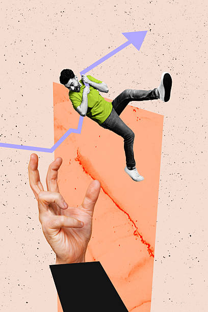 istock Vertical poster banner collage of happy businessman hang arrow development statistics aim achievement progress goal promotion 2238702411