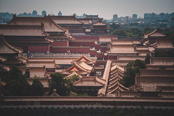 istock An elevated view showcases the The Palace Museum architecture in Beijing, showcasing its grandeur. Rooftop details. The scene evokes a sense of history. 2238704930
