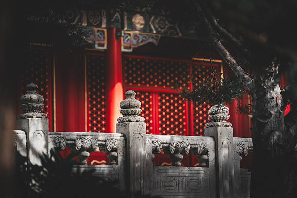 istock The Palace Museum in Beijing showcases ancient architecture, featuring red structures and stone details. A classic view of a building under a shaded environment. 2238708329