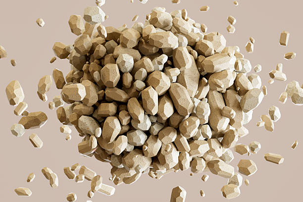 Group of Asteroids or Meteors with Crater Pattern. Digitally generated image. 3d render.