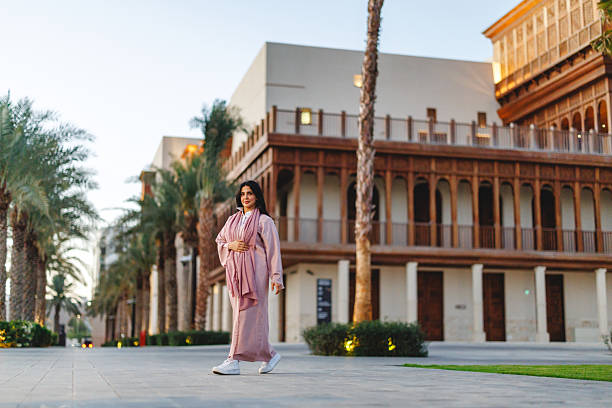 istock Confident Arabic Female Strolling in Jeddah Culture Square 2238713090