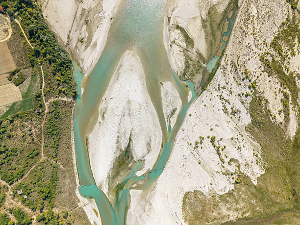 istock Aerial View of River Branching Through Landscape 2238720187